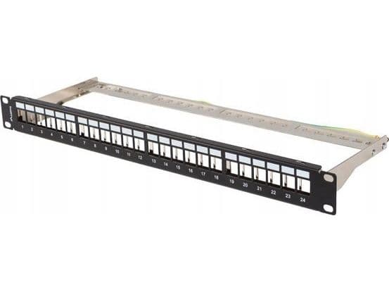 Lanberg LANBERG Patchpanel Blank 24 Port 1U 19inch FTP för Keystone-moduler Svart