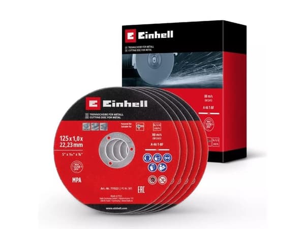 Einhell 49711522, Kutteskive, Metall, Rustfritt stål, Einhell, 12,5 cm, Sort, Rød, 1 mm