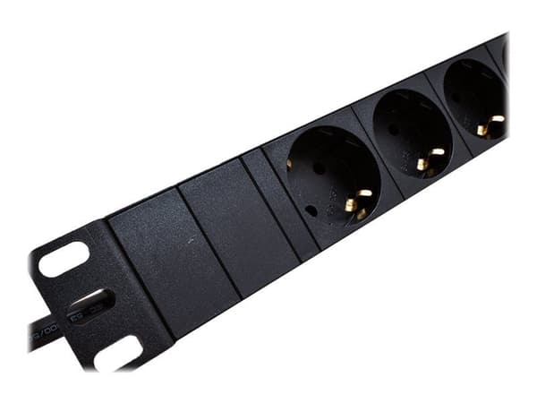 19" Power Rail 8xCEE 7/4 2m  CEE 7/7, 16A, 1U