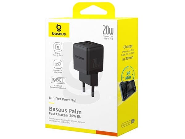 Baseus Palm, inomhus, AC, Svart