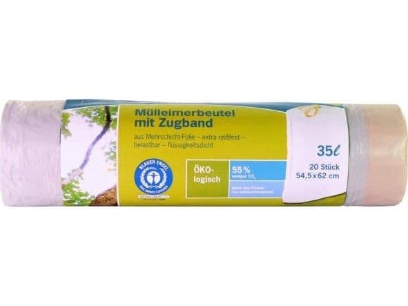 1x20 Secolan soppåsar med dragsko 35 l vit