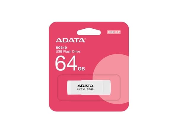 ADATA UC310 - USB flash-enhet - 64 GB - USB 3.2 Gen 1 - vit