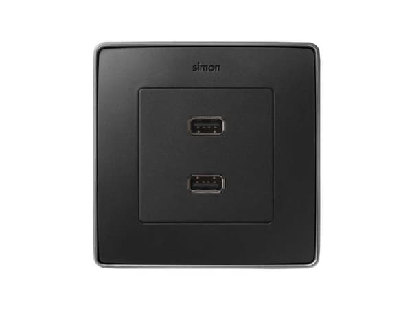 Simon 8201090-038, grafit, Plast, Simon 82, USB, IP20, CE