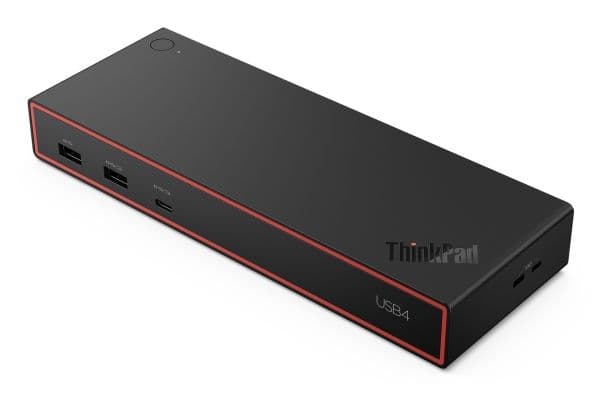 Lenovo ThinkPad USB4 Dock 5000, Langallinen, Thunderbolt 4, 65 W, 1000 Mbit/s, musta, Eclipse Black