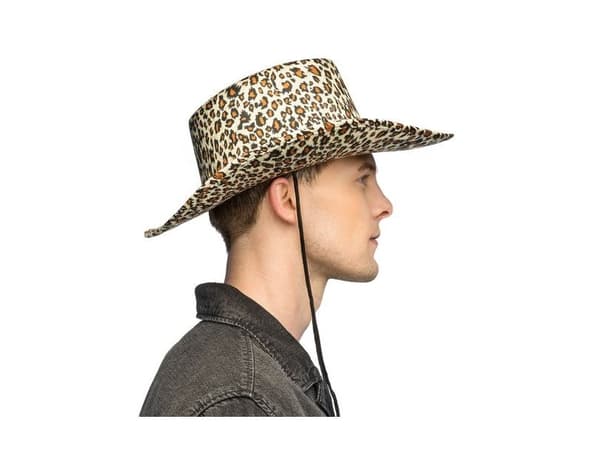 Cowboyhatt med leopardmönster
