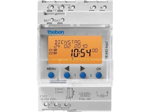 Theben TR 642 top2 RC Timer för DIN-skena 110 V