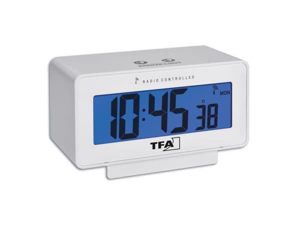 TFA Change - Alarmklokke - rektangulær - elektronisk - skrivebord - hvit