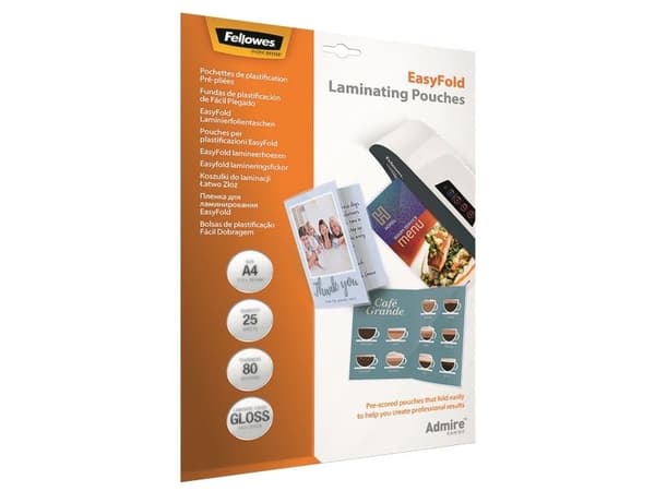 Fellowes EasyFold - 25-pack - glanset - 216 x 303 mm lamineringspunger