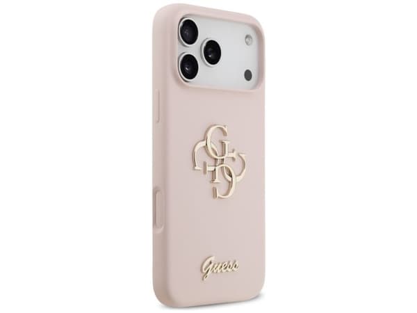 Guess Silicone Big 4G script-skal för iPhone 17 Pro Max - rosa