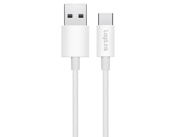 LogiLink CU0320, 0,5 m, USB A, USB C, USB 2.0, 0,48 Gbit/sek, Vit
