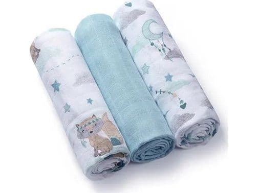 BabyOno 397/12 bambu-dressingar 3 st blå
