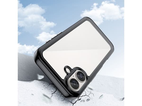 Outer Space-skal med gelram till iPhone 16 Plus - sort