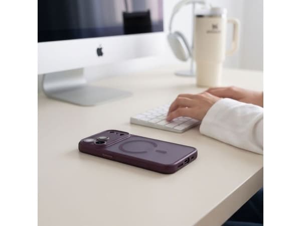 Tech-Protect MagPrime MagSafe CC Case for iPhone 18 Pro / 17 Pro - Dark Cherry Matte