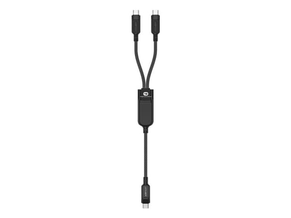 Acefast C5 USB-C - USB-C / USB-C 2-i-1 100W 480Mb/s kabel - sort