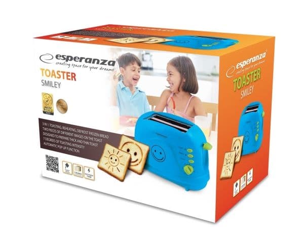 Esperanza SMILEY - Brødrister - 2 skive - 2 Holdere