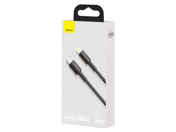 Baseus CATLGD-01, 1 m, Lightning, USB C, Hankjønn, Hankjønn, Sort