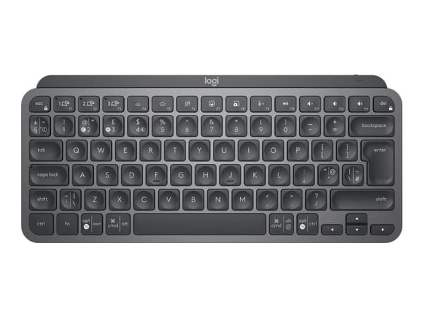 Logitech MX Keys Mini, Mini, RF Wireless + Bluetooth, Näppäimen saksikytkin, QWERTY, Grafiitti