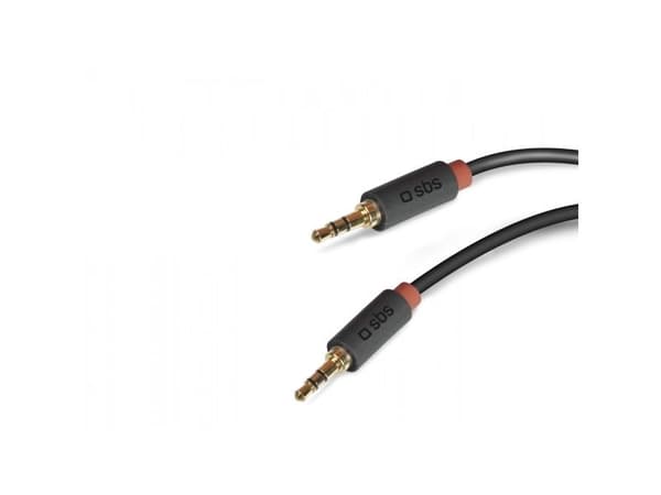 SBS TECABLE35KR, 3.5mm, Hankjønn, 3.5mm, Hankjønn, 1,5 m, Sort