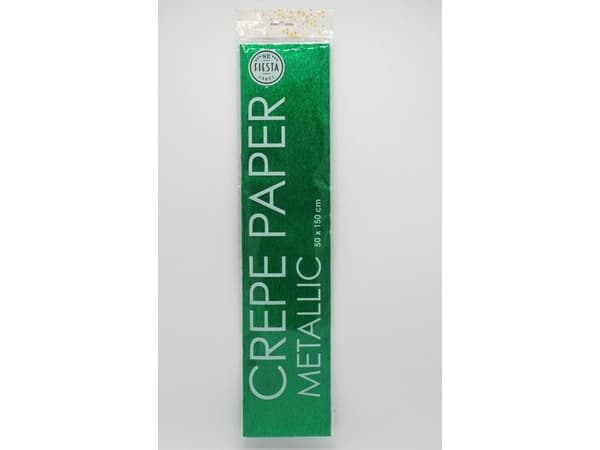 Crepe papir, metallic Grøn