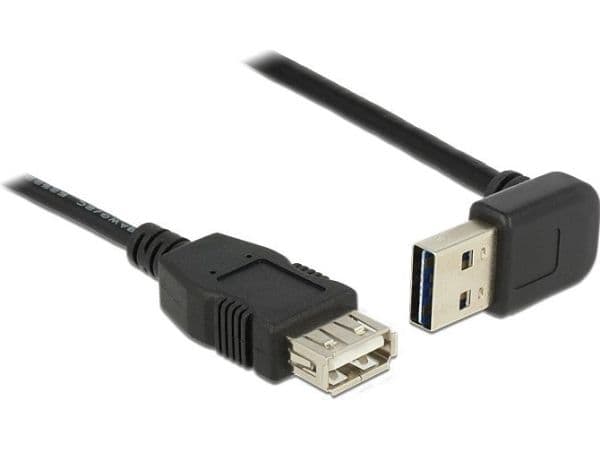 Delock EASY-USB - USB forlængerkabel - USB (hun) til USB (han) - USB 2.0 - 1 m - 90° stikforbindelse - lajittelu