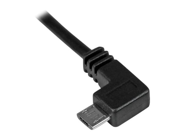 StarTech Left Angle Micro USB Cable - 1 ft / 0.5m - 90 degree - USB Cord - USB Charger Cable - USB to Micro USB Cable (USBAUB50CMLA) - USB-kabel - ...