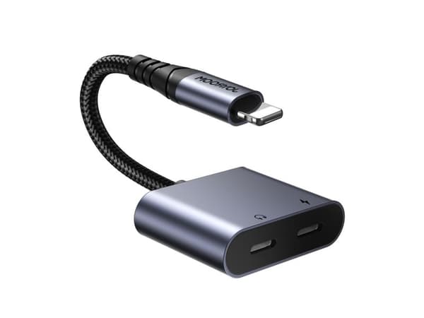 Joyroom SY-L02 Lightning til 2x Lightning DAC-adapter 2-i-1 - sort