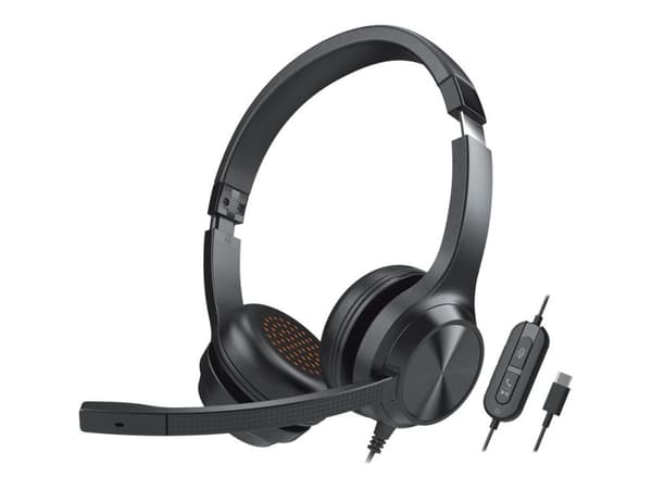 Creative Chat USB - Hodesett - on-ear - kablet - USB-C - svart