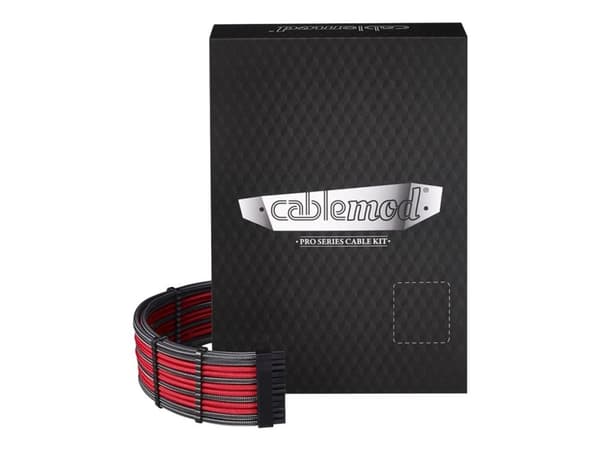 CableMod PRO Series ModMesh RT-Series - Strömkabelsats - formpressad - röd, kol