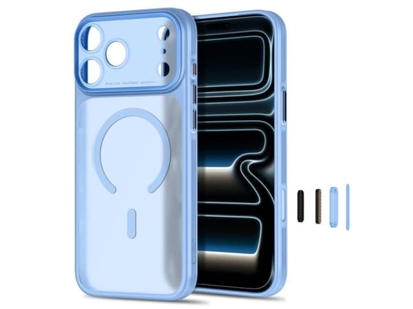 Tech-Protect MagPrime MagSafe CC case for iPhone 18 Pro / 17 Pro - light blue matte