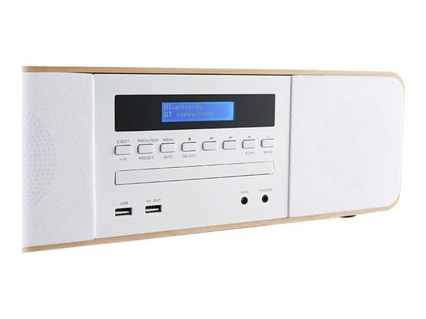 Thomson MIC201IDABBT - Mikrosystem - 60 Watt (Total) - vit, trä