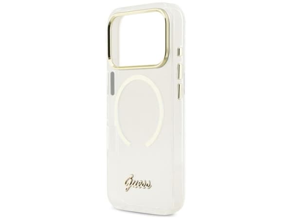 Guess IML Script metall MagSafe-deksel til iPhone 17 Pro - klar