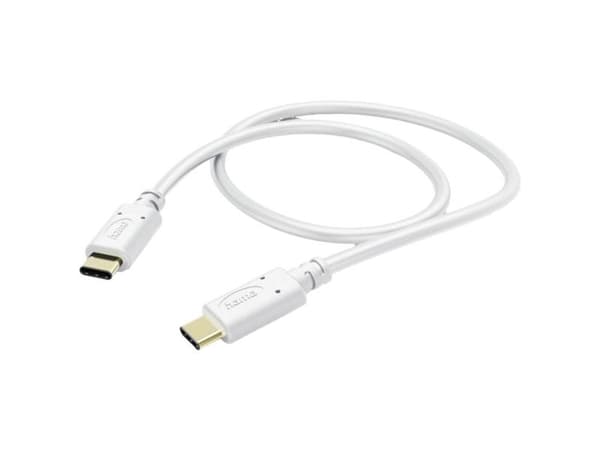 Hama - USB-kabel - USB-C (hann) til USB-C (hann) - USB 2.0 - 20 V - 3 A - hvit