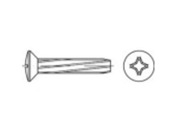 TOOLCRAFT 141822 Litteäpäiset ruuvit M3 8 mm Lapiokutteri Philips DIN 7516 Teräs Sinkitty 2000 kpl