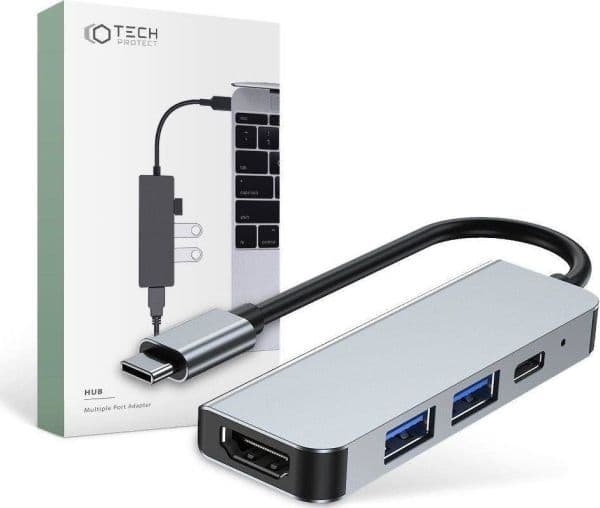 Tech-Protect USB-C dokkingstasjon/replikator (THP810GRY)