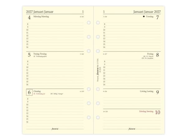 Refill Personal 2027 Week Per Posting Ruotsi/Tanska/Norja