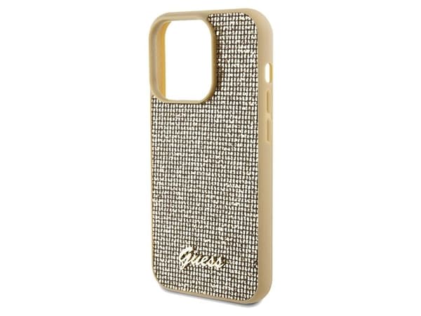 Guess Disco Metal Script fodral för iPhone 14 Pro Max - guld