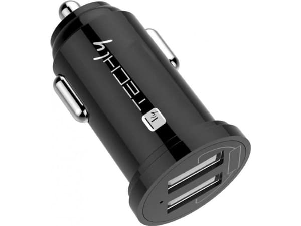 TECHly - Bilstrømadapter - 38 watt - 4.8 A - 2 utgangskontakter (2 x USB) - svart