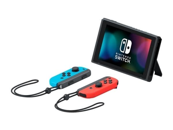 Nintendo Switch V2 - Spilkonsol - Full HD - 32GB - sort / neonrød / neonblå