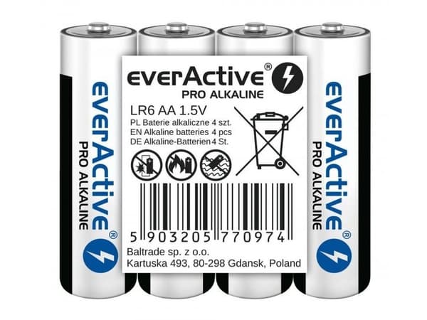 Batterier AA/LR6 everActive Pro Alkaline, 4 st (LR6PRO4T)