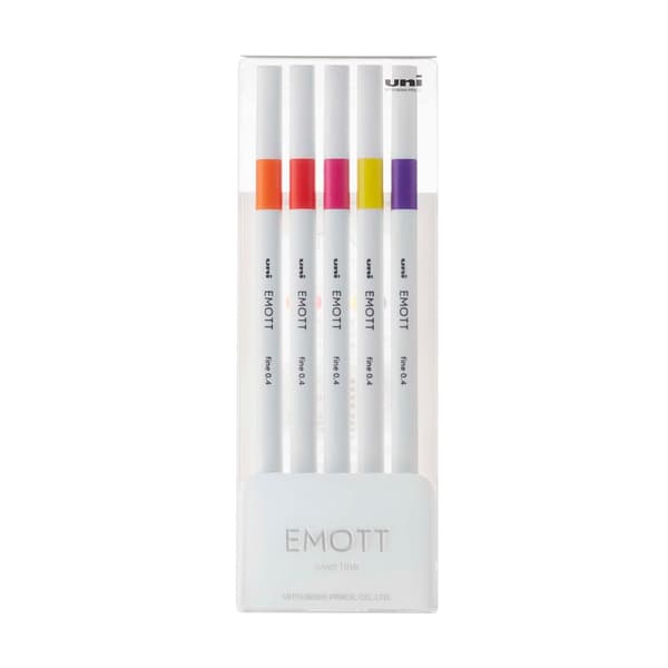 Emott fineliner 5 st assorterade Små bordsstativ set 2