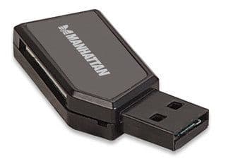 Manhattan 101677, MicroSD (TransFlash), microSDHC, microSDXC, MMC, SD, SDHC, SDXC, Sort, 480 Mbit/s, CE, FCC, USB 2.0, 25 mm