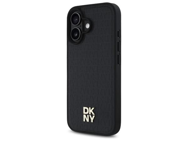DKNY DKHMP16SPSHRPSK iPhone 16 6,1" hardcase svart/black Repeat Pattern Stack Logo MagSafe