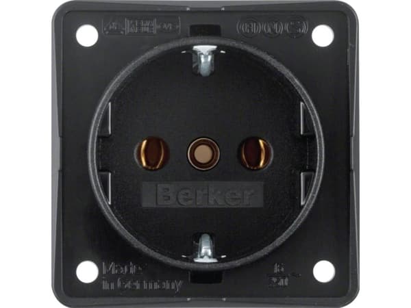 Berker 09418505 SCHUKO-uttag Integro-modul svart matt