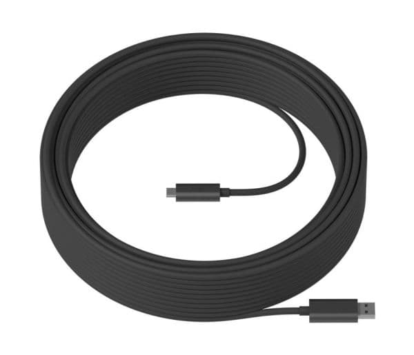 Logitech Strong - USB-kabel - USB typ A (hane) till USB-C (hane) - USB 3.2 Gen 2 - 25 m - plenum, Active Optical Cable (AOC) - för Room Solution Hu...