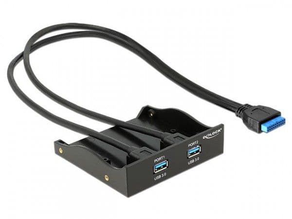 Delock USB 3.0 Front Panel 2-Port - Lagerbrønnportspanel - USB 3.0 x 2