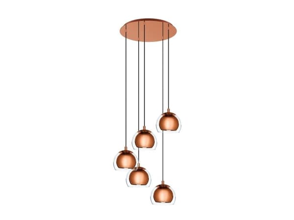 EGLO ROCAMAR 1 kluster E27 5L koppar/klarglas