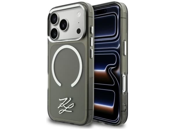 Karl Lagerfeld IML KL Script Logo MagSafe Case for iPhone 17 Pro - Black