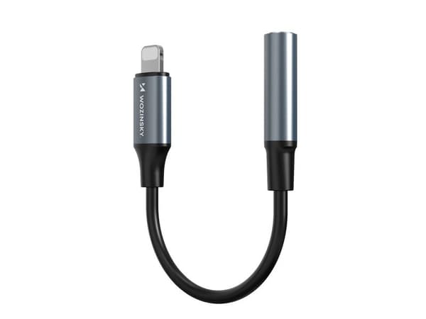 Adapter Wozinsky WALJ-01 Lightning - mini jack 3,5mm - czarny