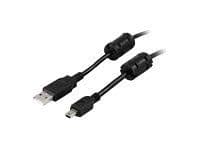 DELTACO USB-26FS - USB-kabel - USB (hane) till mini-USB typ B (hane) - 2 m - svart