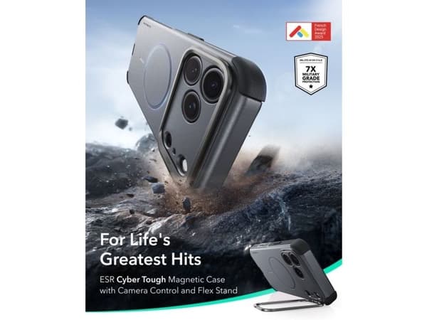 ESR CYBER TOUGH KICKSTAND MAGSAFE IPHONE 17 PRO MAX / 18 PRO MAX GREY